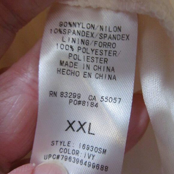 NWT Isaac Mizrahi Floral Lace Top Short Sleeve Lined Ivory "Ivy" Size XXL - Picture 15 of 16